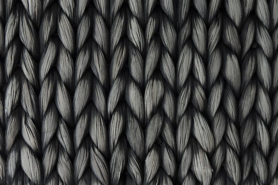A close-up of a grey knit.